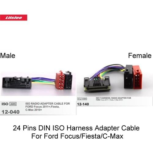 24 Pins DIN ISO Harness Adapter Cable For Ford Focus/Fiesta/C-Max