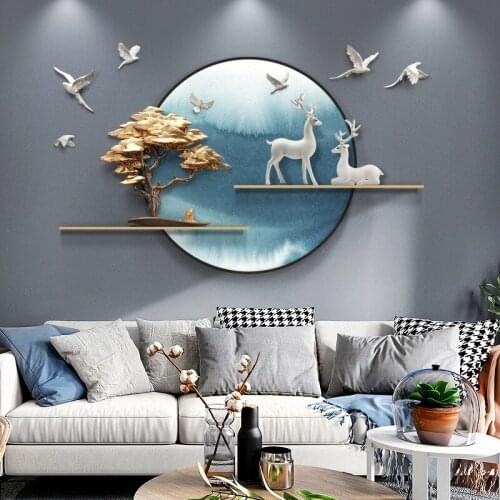 Room decoration accessories Light luxury wall hanging Home decoration wall Room decor aesthetic New Chinese 3D Home decor