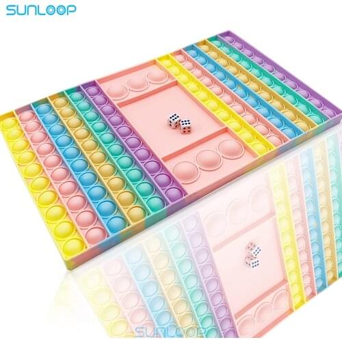 New Big Size Push Pops Its giant with dice Colorful Fidget Toys Simple Dimple for children antistress Toy Fun Family Board Game