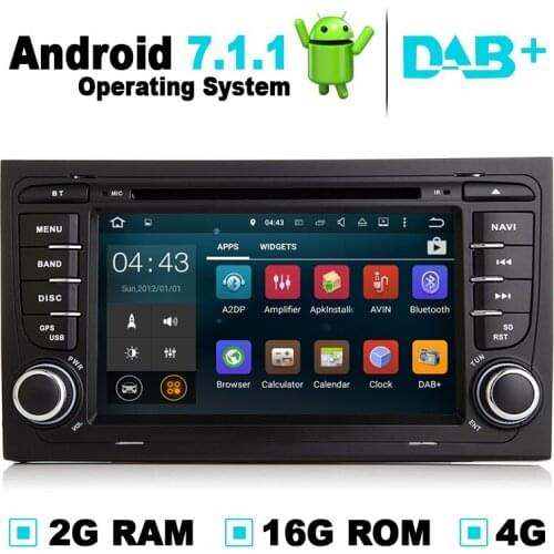 2G RAM Android 7.1 Car GPS Navigation System DVD Player Auto Radio Audio Video Stereo Media For Audi A4 Support DVB-T OBD2 DAB