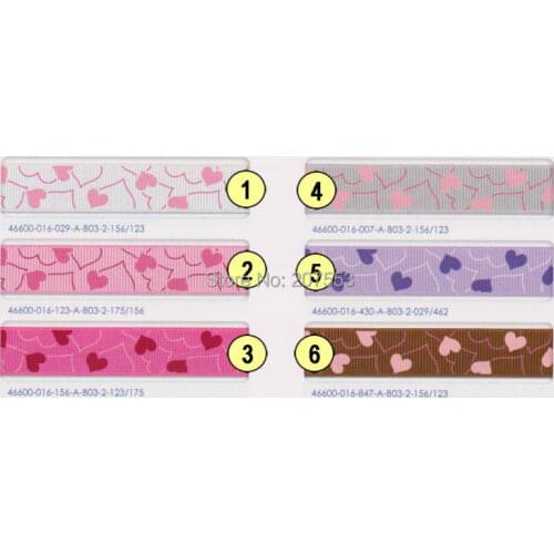 Free Shipping 5/8"(16mm) 100yards Grosgrain Ribbon Printed Swiss Heart For Clothing Accessories Bows Diy