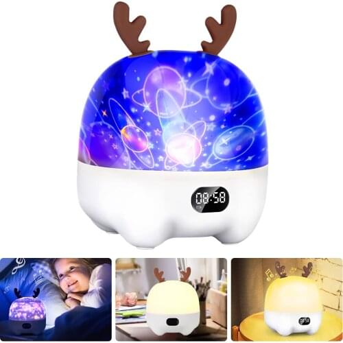 Wireless Speaker Desktop Portable Bluetooth-compatible Support TWS Clock Sound Box Rechargeable with Projection for Room Kids