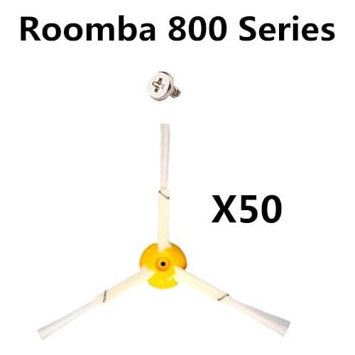 50pcs Washable Accessories Side brush For irobot Roomba 800 820 830 840 850 860 870 890 Robot Vacuum Cleaner Part（Free screw