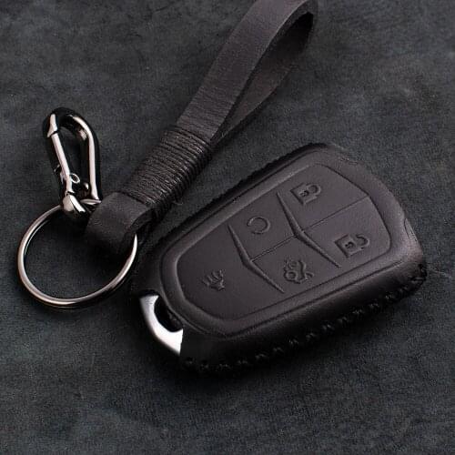 1 Pcs Genuine Leather Key Case Holder Shell For Cadillac ESV Escalade CTS XTS SRX ATS CT5 XT5 XT6 2016 2017 2018 Car Accessories
