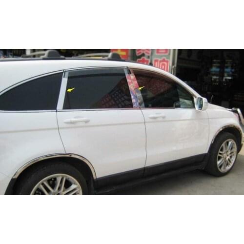 For Honda CR-V 2007 08 2009 -2011 Steel Chrome Window Middle Pillars Cover Trim