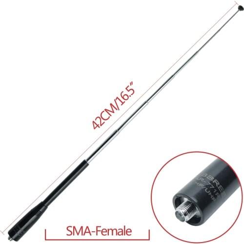 ABBREE NA-771R 144/430MHz Dual Band Telescopic SMA-F Female Antenna for Baofeng UV-5R UV-82 BF-888S BF-F8HP Walkie Talkie
