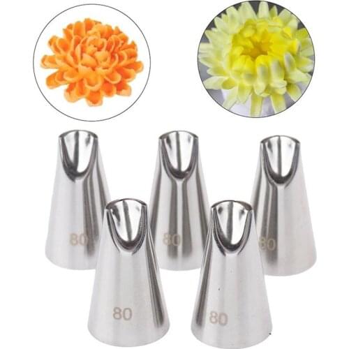 #80#81#79 Chrysanthemum Nozzles Cream Decoration Icing Piping Pastry Nozzles Cupcake Decorating Tool Bakeware Bakery Accessories