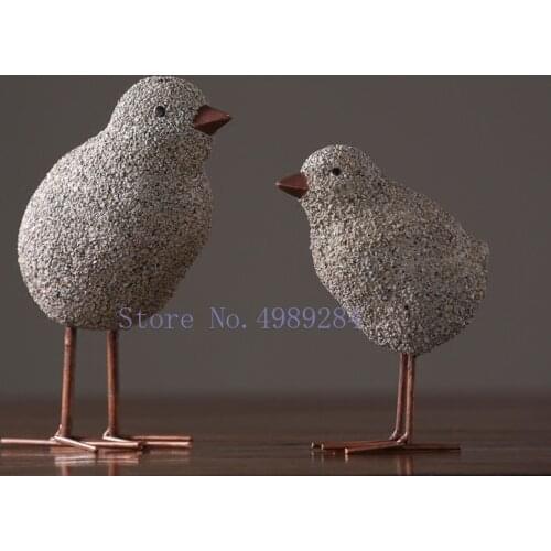 Creativity Resin Bird Animal Sculpture Artificial Stone Modern Home Decoration Childrens Room Furnishings Chick Figurines
