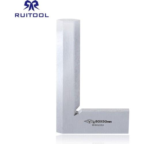 90 degree Square Angle Ruler 80*50mm Knife-Shaped Grade 1 Gauge High Carbon Steel Knife Edge Ruler