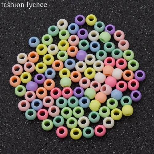 Fashion lychee 100pcs Multicolor Plastic Dreadlock Beads Dread Hair Braid Beads Cuff Tube Clip Hair Accessories For Women Girls