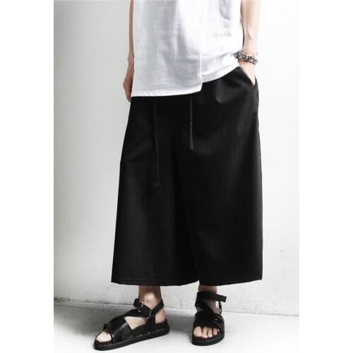 21 summer may new mens fashion wide bandage super loose wide leg pants wide pants