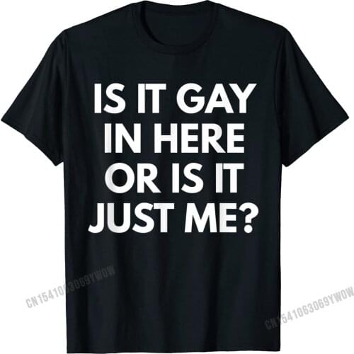 Is It Gay In Here Or Is It Just Me T-Shirt - Funny LGBT Camisas Men Classic Tshirts New Coming Tees Cotton Men Party