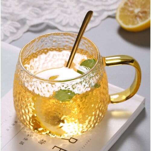 New Arrival 350/450ml Wholesale Water Bottle Coffee Cup Set Glass Cup with Handle Beer Mug Tea Glass Cups Home Drinkware