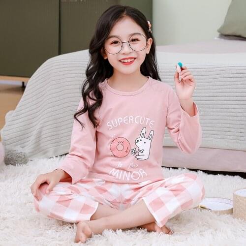 Teens Girl Clothing Childrens Pajamas Summer Air-conditioned Homewear Boys Girls Long Sleeve Sleepwear For Boys Toddler Pyjamas