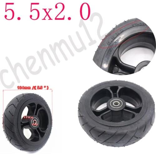 5.5x2 Inch Solid Rubber Tubeless Tire with Plastic Bearing Shaft for Fastwheel F0 Electric Scooter Accessories Without Inflation