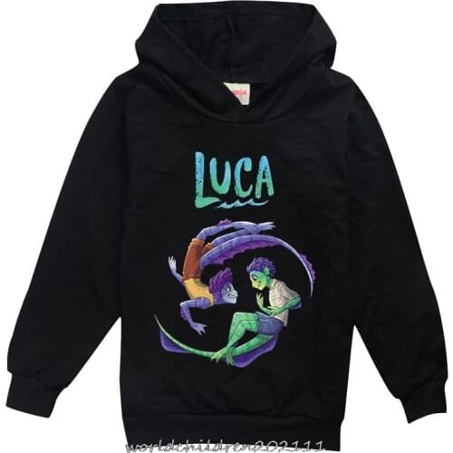 Autumn School Kids Long Sleeve Tops New movie Luca Cotton Hooded Teenage Girls T Shirt Baby Kids Clothes Children Wearing