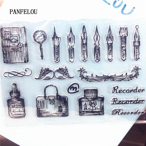 PANFELOU fountain pen ink Clear Stamp DIY Silicone Seals Scrapbooking/Card Making/Photo Album Decoration Supplies sheets