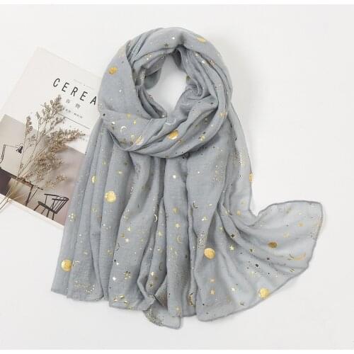 10 Colors Fashion Bronzing Gold Moonlight TR Shawl Scarf Lady High Quality Soft Thin Pashmina Stole Bufandas Muslim Hijab Sjaal