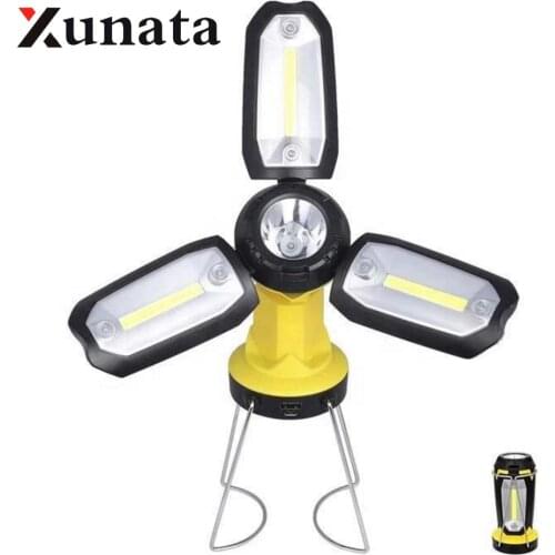 Led COB Portable Spotlight Waterproof Work Light Lamp Rechargeable LED Lanterns Flashlight For Hunting Camping Outdoor With USB