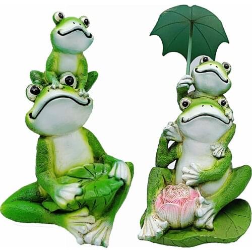 Garden Frog Statue Frog Garden Decor Welcome Sign Resin Statue Animal Resin Craft Ornaments For Patio Yard Outdoor Garden Decor