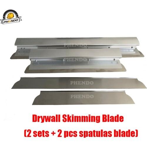 PHENDO Plastering Spatulas Extruded Aluminum Stainless Steel Flex Finishing Skimming Blade Sets for Drywalls, Tape & Jointing