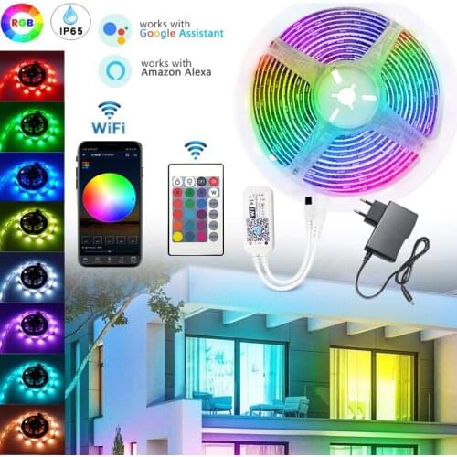 10M 15M LED Strip RGB 5050 SMD 2835 IR WiFi Controller DC 12V Waterproof LED Decoration Light Lamp Flexible Ribbon For Bedroom