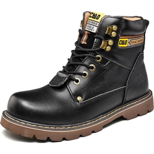 Tactical Military Boots Men Cow Leather Boots Male Combat Army Boots Outdoor Hiking Boots Ankle Shoes Men Work Safty Shoes