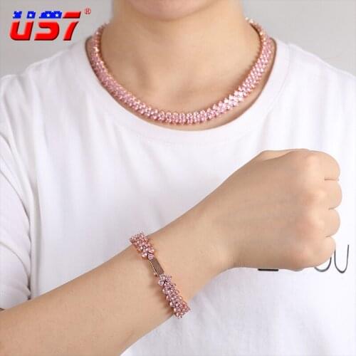 US7 10mm Iced Out Bling AAA Cubic Zircon Stones 3 Rows Tennis Chain Necklace For Charm Mens Hip Hop Chain&Women Jewelry Gifts