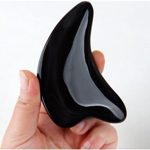 Thicken natural black buffalo horn face scraping plate facial detoxification face/body massage board