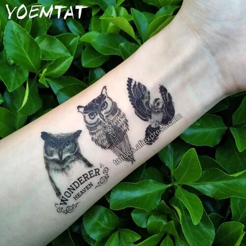Waterproof Temporary 3d Tattoo Sticker Body Art Fake Owl Girl Cool Stuff Funny Things Sexy Products For Women Men