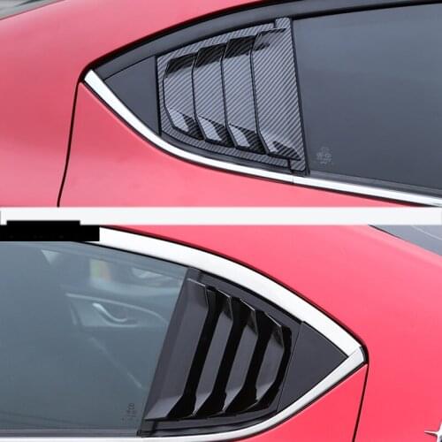 Carbon Fibre Rear Window Quarter Louver Cover For Mazda 3 Axela 2020 2021 Accessories ABS Side Window Triangle Shutters