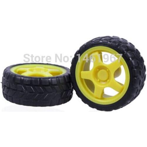 10pcs/lot Smart car TT wheels geared motor wheel motor tire