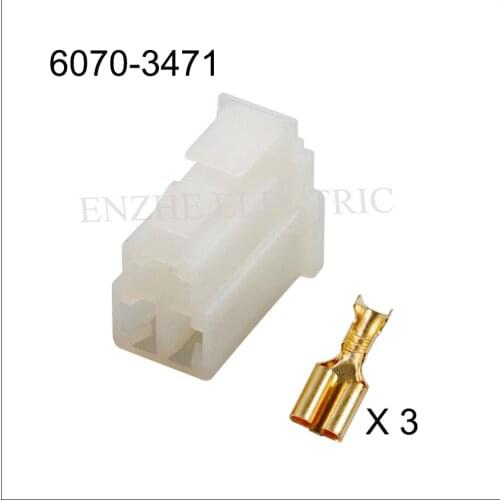 100SET 6070-3481/6070-3471 car female cable connector socket 3 pin Connector automotive plug include terminal DJ7034-6.3-11