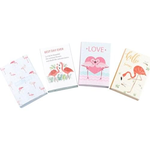 12packs/lot Flamingos Design Memo Sticker Notepad 6 Fold Memo Pad Message Reminder Message Paper Label Stationery Wholesale