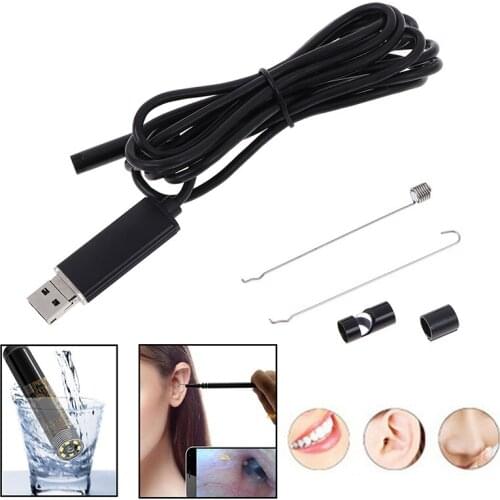 2m 7MM Lens 2 IN 1 Android/PC 720P HD Endoscope Tube Waterproof Snake Borescope USB Inspection Mini Camera With 6 LED
