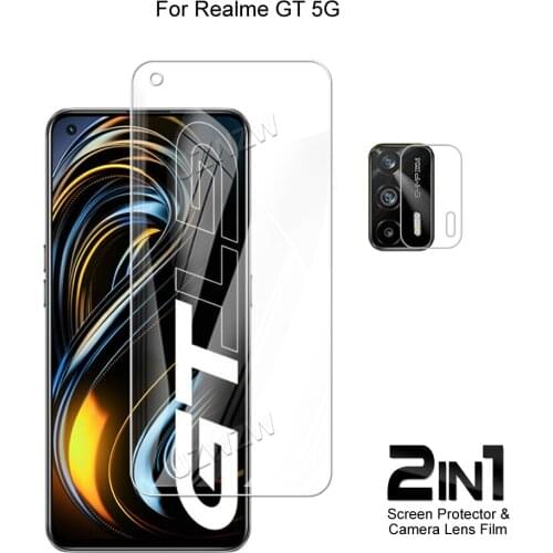 2 in 1 For Realme GT 5G Camera Lens Film & Screen Protector Guard Protective HD Tempered Glass Explosion Proof