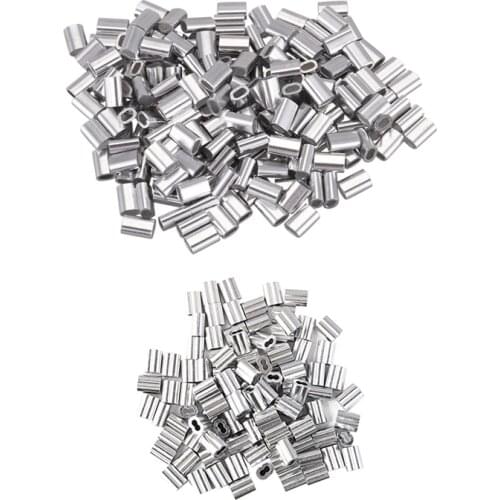 200 Pcs M1.5 Wire Rope Aluminum Ferrule Cable Ties Crimp & 120 Pcs Aluminum Crimping Loop Sleeve