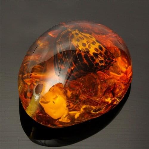 5*4cm Beautiful Amber Butterfly Insects Stone Pendant Necklace Gemstone for DIY Jewellery Pendant Crafts