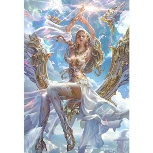 Game Beauties Angels Elves Diy 5D Diamond Painting Full Round Resin Mosaic Landscape Diamond Embroidery Picture Rhinestone Home