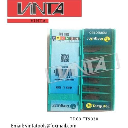 Free shipping high quality TDC2 / TDC3 / TDC4 TT9030 cnc carbide grooving inserts cnc carbide turning inserts