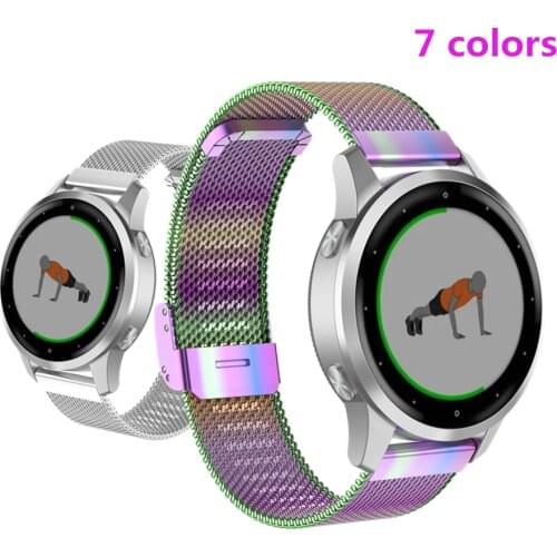 Stainless Steel Metal Watch Band For Garmin Vivoactive 4S 4 3 Bracelet Strap For Garmin Forerunner245 645 Venu Smart Watch Strap