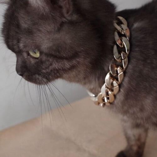 Pet Dog Cat Chain Necklace Adjustable Length Photos Props Safety Collar For Pet Decoration Accessories For Cats Small Dogs