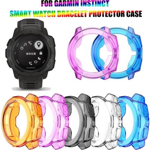 For Garmin Instinct Smart Watch Bracelet Protector Case TPU Skin Protective Cover Shatterproof Dust-proof Shell Case Accessories