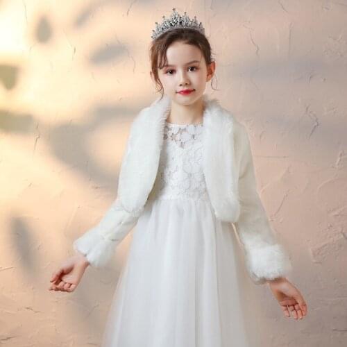 Girl Princess Spring Autumn Girl Dress Cape Coat Lace Clothing Imitation Rabbit Hair 5 p/l