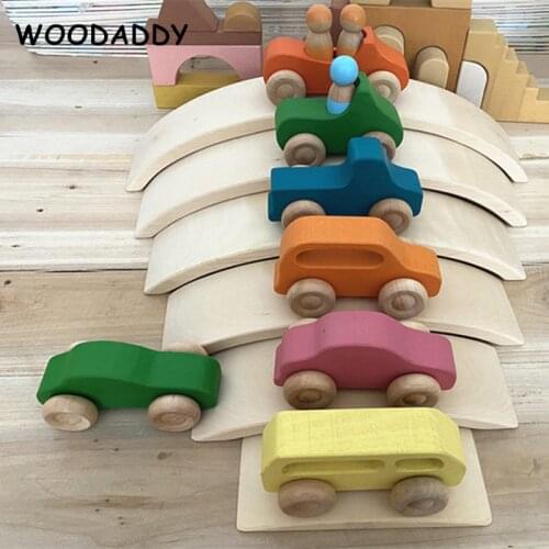 Dropshipping Rainbow Blocks Wooden Castle/ Forest/Bridge Rainbow World Building Block Wooden Toys For Kids Educational Gift