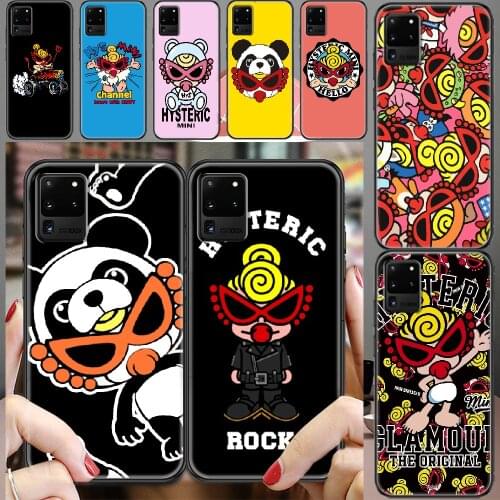 Hysteric mini fashion clothing brand Phone case For Samsung Galaxy Note 4 8 9 10 20 S8 S9 S10 S10E S20 Plus UITRA Ultra black 3D