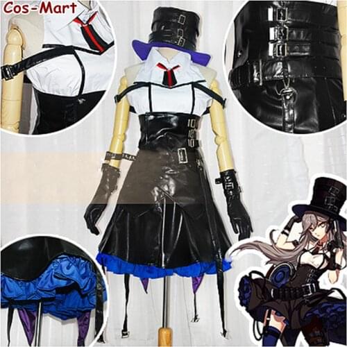 Game Girls Frontline Spitfire Cosplay Costume Fashion Black Leather Combat Uniform Activity Party Role Play Clothing Custom-Make