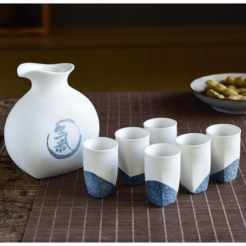 Ceramic wine set household antique wine dispenser sake China Baijiu liqueur glass small sprinkling cup wineware