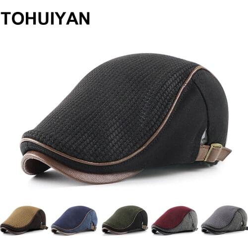 Classic Knitted Men Hat Casual Boinas Masculina Newsboy Caps Autumn Winter Warm Driving Hats Adjustable Flat Cap for Male