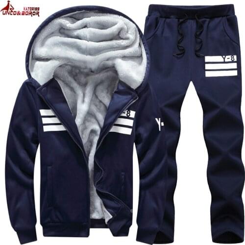 Big size 7XL 8XL 9XLTrack suit Men sport suit Jogging running Sweatpants+Hoodies Set Plus Velvet 2 Piece Warm Sweat Tracksuits